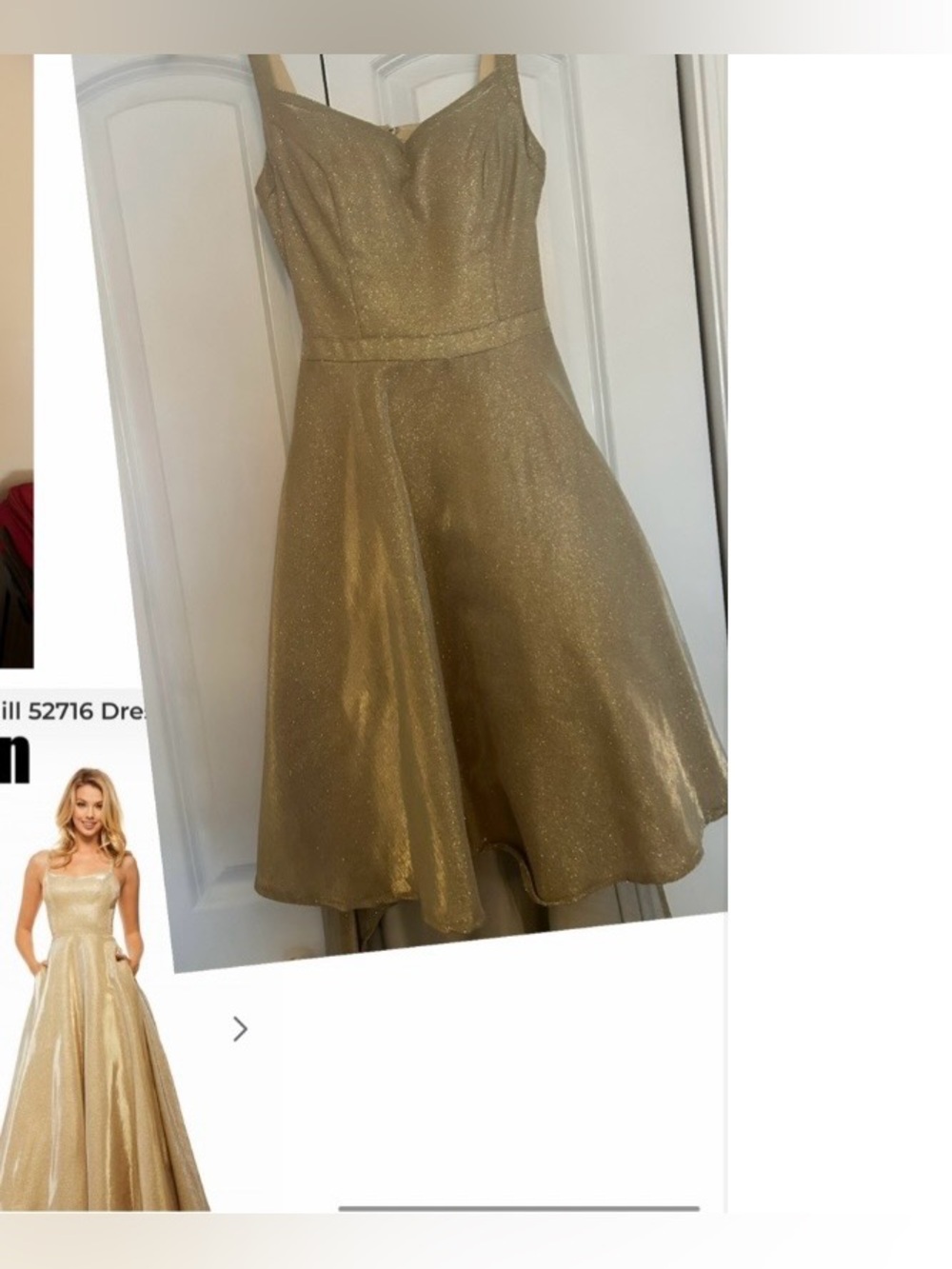 Gold Sparkle Hi low Dress